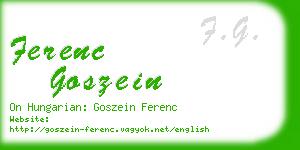 ferenc goszein business card